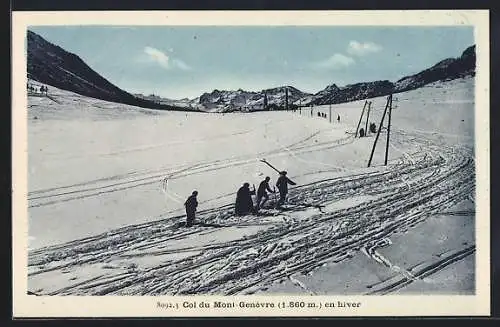 AK Mont-Genèvre, Col du Mont-Genèvre en hiver