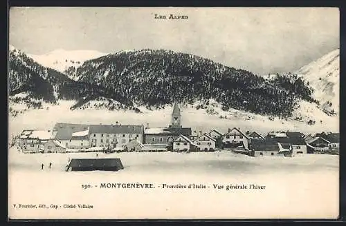 AK Montgenèvre /Alpes, Frontière d`Italie, Vue generale l`hiver