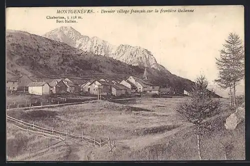 AK Montgenévre, le village et le fort du Chaberton