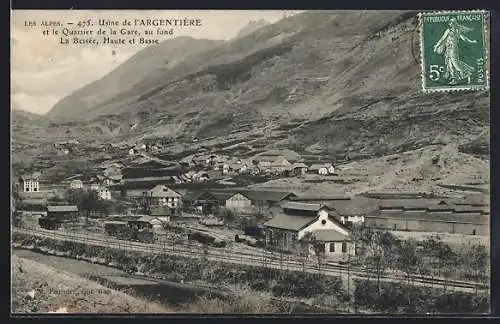 AK L`Argentière /Alpes., Usine et le Quartier de la Gare, au fond La Bessée