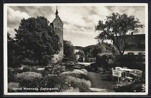 AK Beuron, Gartenpartie am Schloss Werenwag