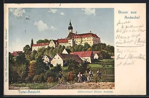 AK Andechs, Kloster Andechs, Totalansicht