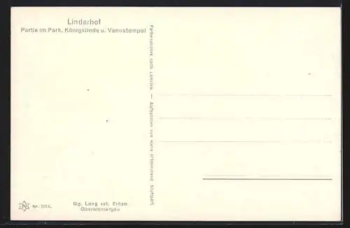 AK Königslinde und Venustempel auf Schloss Linderhof
