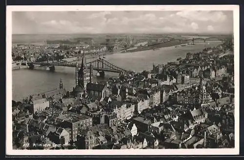 AK Köln, Aussicht vom Dom auf die Stadt