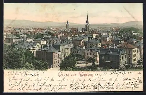 AK Giessen, Ortspartie mit Kirchturm