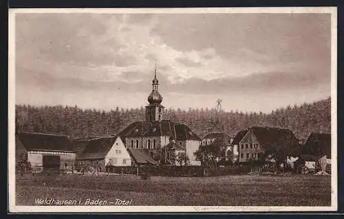 AK Waldhausen / Buchen, Totalansicht mit Kirche