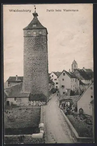AK Waldenburg / Württ., Partie beim Wasserturm