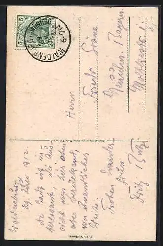 AK Waldenburg / Württ., Partie beim Wasserturm