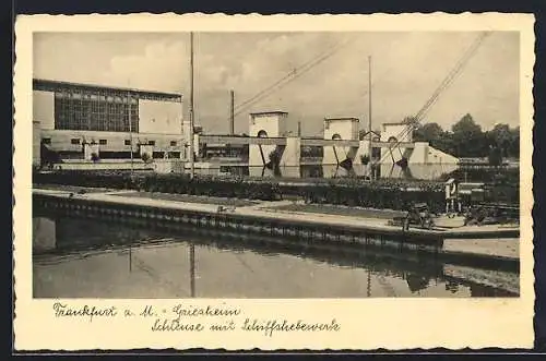 AK Frankfurt-Griesheim, Schleuse mit Schiffshebewerk