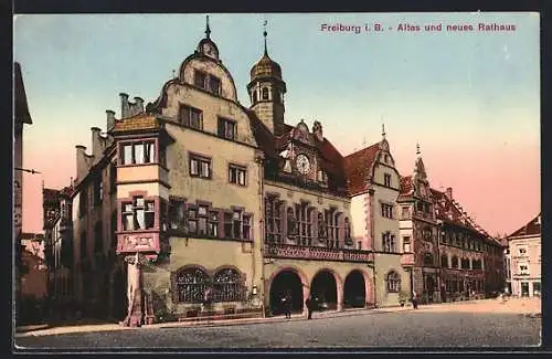 AK Freiburg / Breisgau, Altes und neues Rathaus