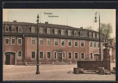 AK Weimar / Thüringen, Goethehaus, Strassenpartie