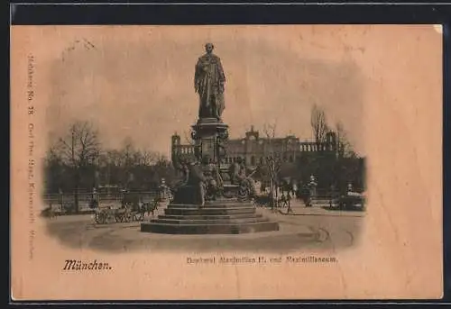 AK München, Denkmal Maximilian II. und Maximilianeum