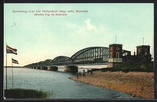 AK Moerdijk, Spoorweg over Hollandsch diep