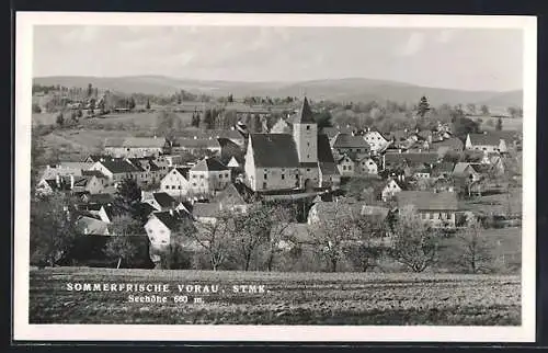 AK Vorau, Ortsansicht mit Kirche