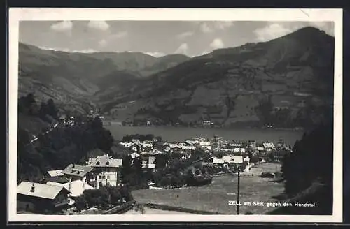 AK Zell am See, Ortsansicht gegen den Hundstein