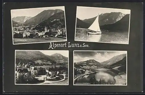 AK Lunz a. See, Ortsansicht mit Schloss Seehof und Lunzersee