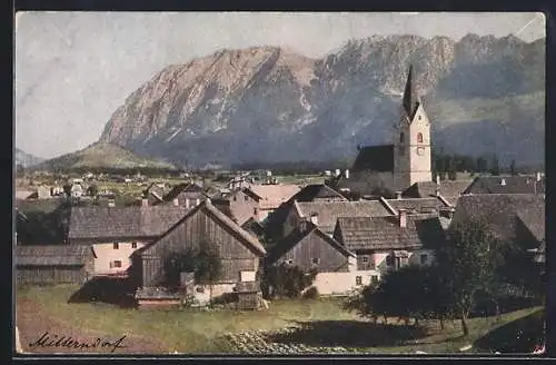 AK Bad Mitterndorf, Ortsansicht aus der Vogelschau