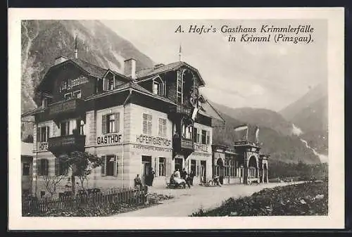 AK Krimml im Pinzgau, A. Hofer's Gasthaus Krimmlerfälle