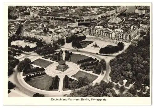 Fotografie unbekannter Fotograf, Ansicht Berlin, Königsplatz vom Luftschiff Graf Zeppelin LZ-127 gesehen, Luftaufnahme