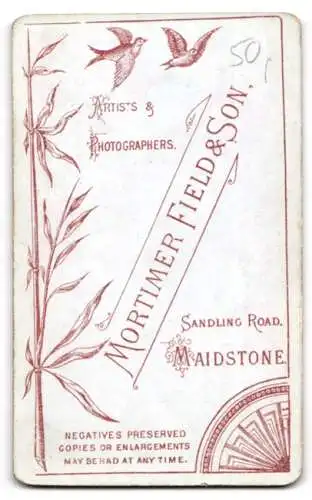 Fotografie M. Field & Son, Maidstone, Sandling Road, Porträt eines älteren Herrn