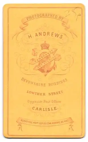 Fotografie H. Andrews, Carlisle, Lowther Street, Porträt eines älteren Herrn