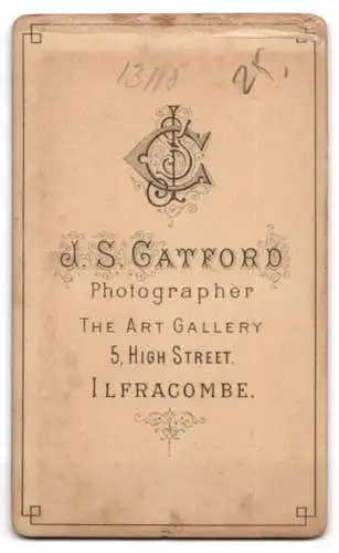 Fotografie J. S. Gafford, Ilfracombe, High Street 5, Porträt eines eleganten Herren