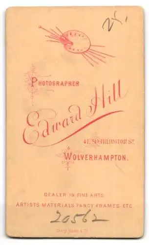 Fotografie Edward Hill, Wolverhampton, 41 Darlington St, Porträt eines jungen Mannes