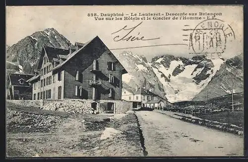 AK Le Lautaret, Descente sur Briancon-vue sur les Hotels et le Glacier de l`Homme