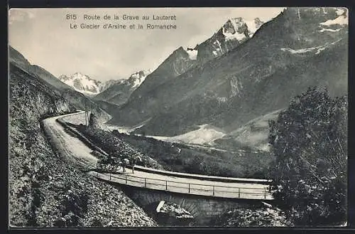 AK Lautaret, Route de la Grave au Lautaret, Le Glacier d`Arsine et la Romanche