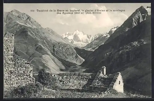 AK Lataret, Dauphiné de la Grave au Lautaret, le glacier d`Arsine et la montagne des Agneaux