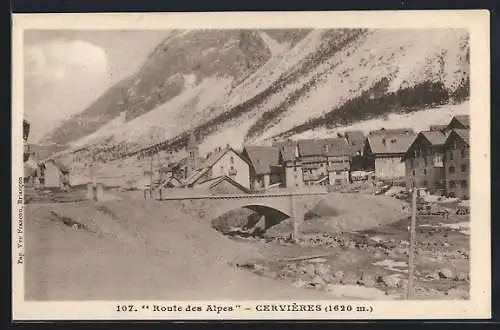AK Cervières /Alpes, Route des Alpes, Vue generale