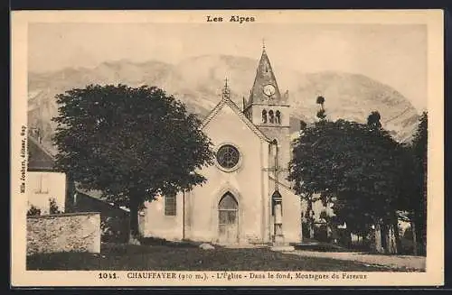 AK Chauffayer, L`Eglise, Dans le fond, Motagnes du Fareaux