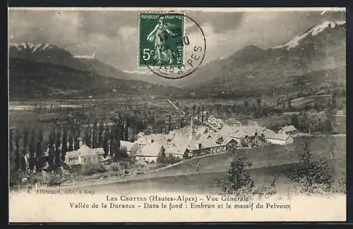 AK Les Crottes /Hautes-Alpes, Vue Generale, Vallée de la Durance