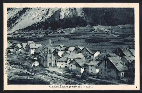 AK Cervières, Gesamtansicht aus der Vogelschau