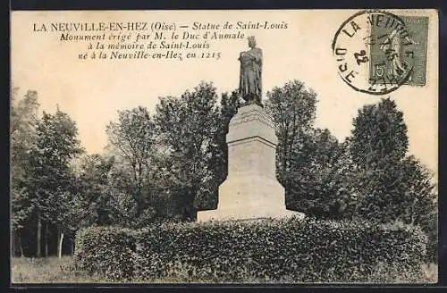 AK La Neuville-en-Hez, Satue de Saint-Louis