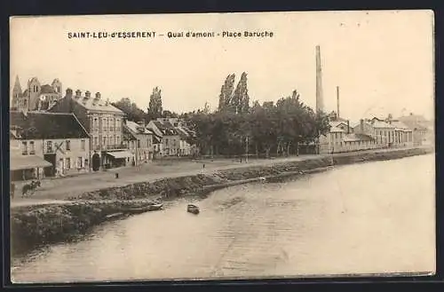 AK Saint-Leu-d`Esserent, Quai d`amont, Place Baruche