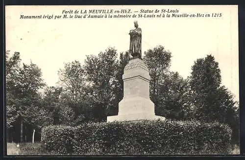 AK La Neuville-en-Hez, Statue de St-Louis