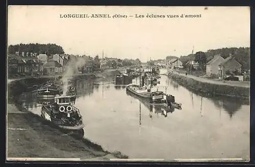 AK Longueil-Annel /Oise, Les écluses vues d`amont