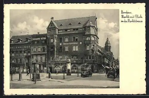 AK Landau / Pfalz, Markt & Markstrasse, Adler-Apotheke, Filiale von Eduard Kern