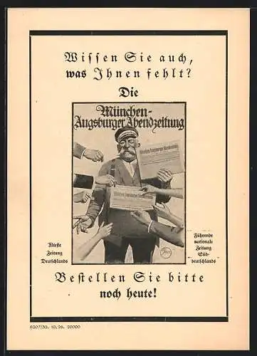 AK München, Zeitungs-Austräger mit der München-Augsburger Abendzeitung