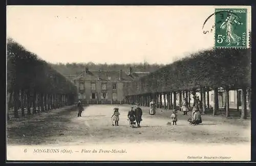 AK Songeons /Oise, Place du Franc-Marché