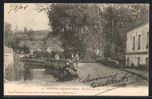 AK Ressons-sur-le-Matz, Moulin et Rivière Le Matz