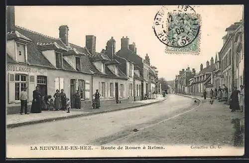 AK La Neuville-en-Hez, Route de Rouen à Reims