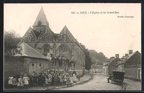 AK Jaux, l'Eglise mit Kindern