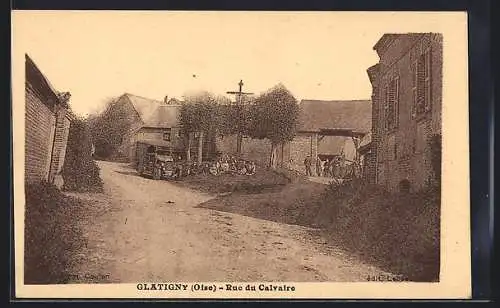 AK Glatigny /Oise, Rue du Calvaire, Strassenpartie