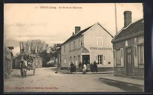 AK Étouy /Oise, La Route de Clermont