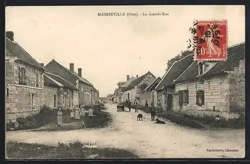 AK Maimbeville /Oise, La Grande-Rue, Strassenpartie