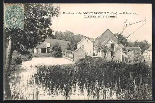 AK Hérouval /Oise, L`Etang et la Ferme