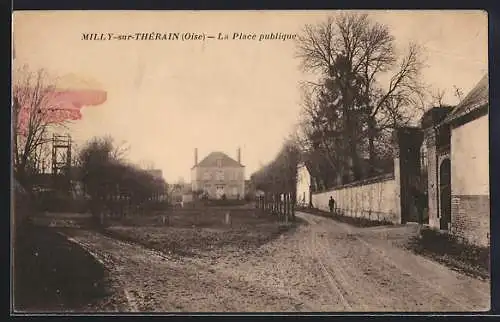 AK Milly-sur-Thérain, La Place publique