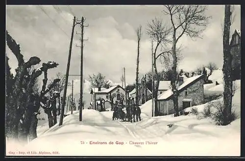 AK Gap, Chauvet l`hiver, Pferdeschlitten